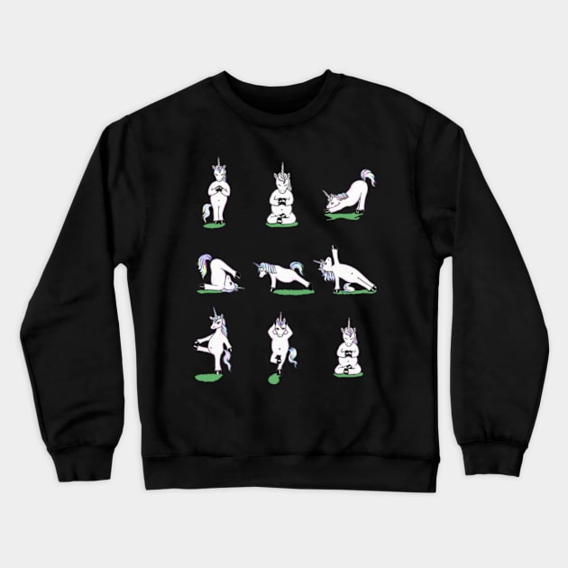 Unicorn Yoga Asana Funny T-shirt- Crewneck Sweatshirt by Nulian Sanchez